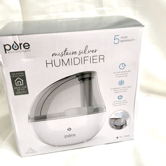Pure Enrichment MistAire Silver Ultrasonic Cool Mist Humidifier - Picture 2 of 9